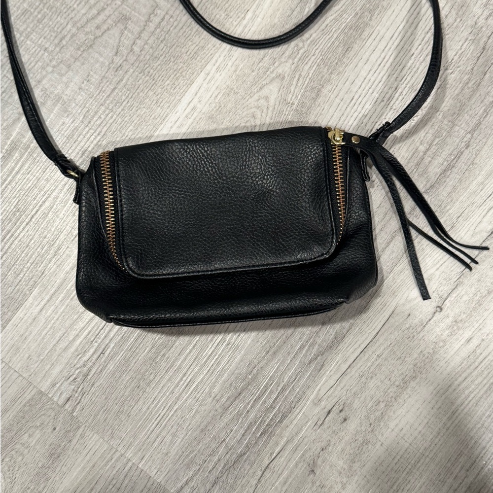 Black Leather Crossbody Bag
